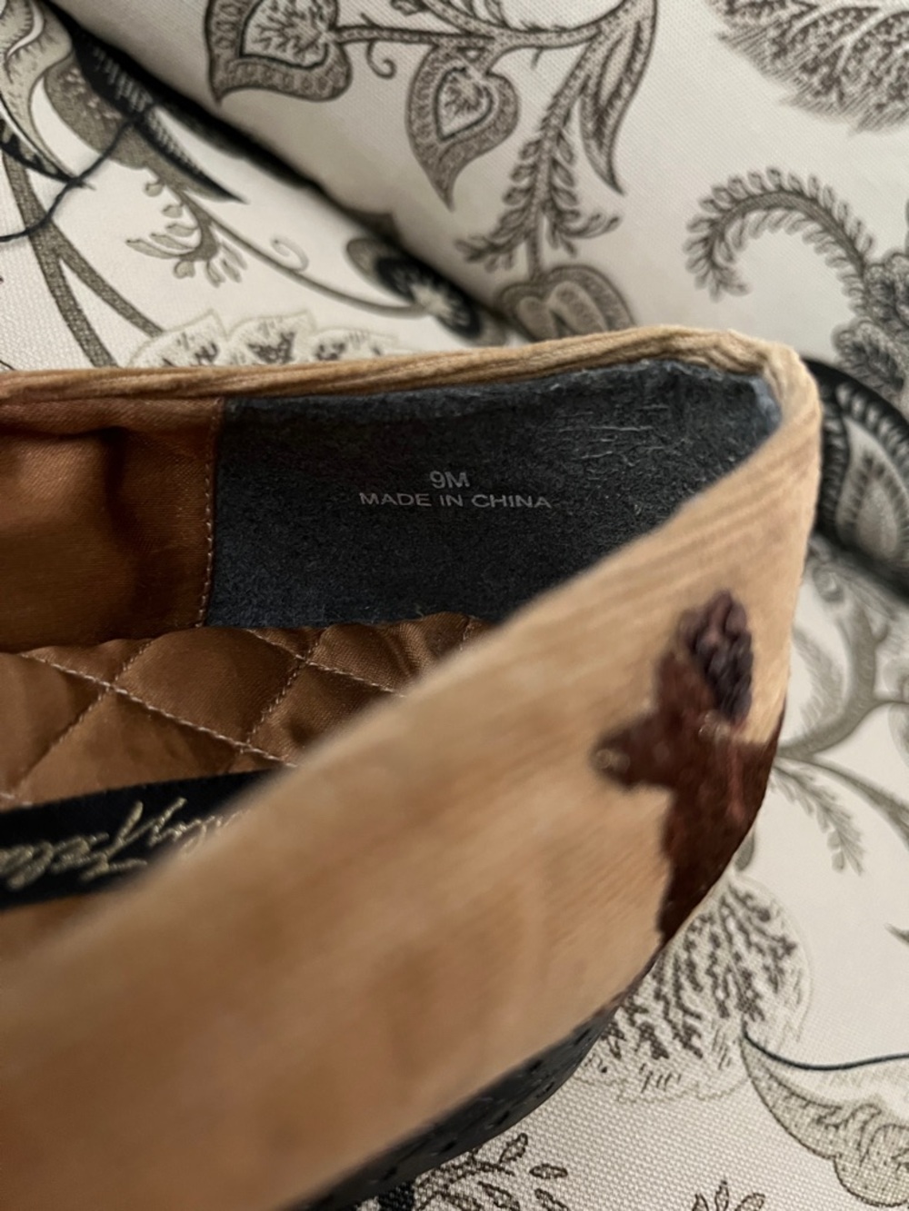 Beverly Feldman - Vintage Corduroy Poodle Embroidered Ballet Flats - Tan - Picture 7 of 7